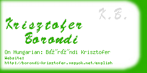 krisztofer borondi business card